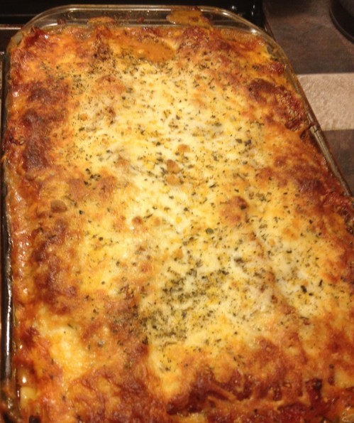 A homemade lasagna is excellent pot luck food.